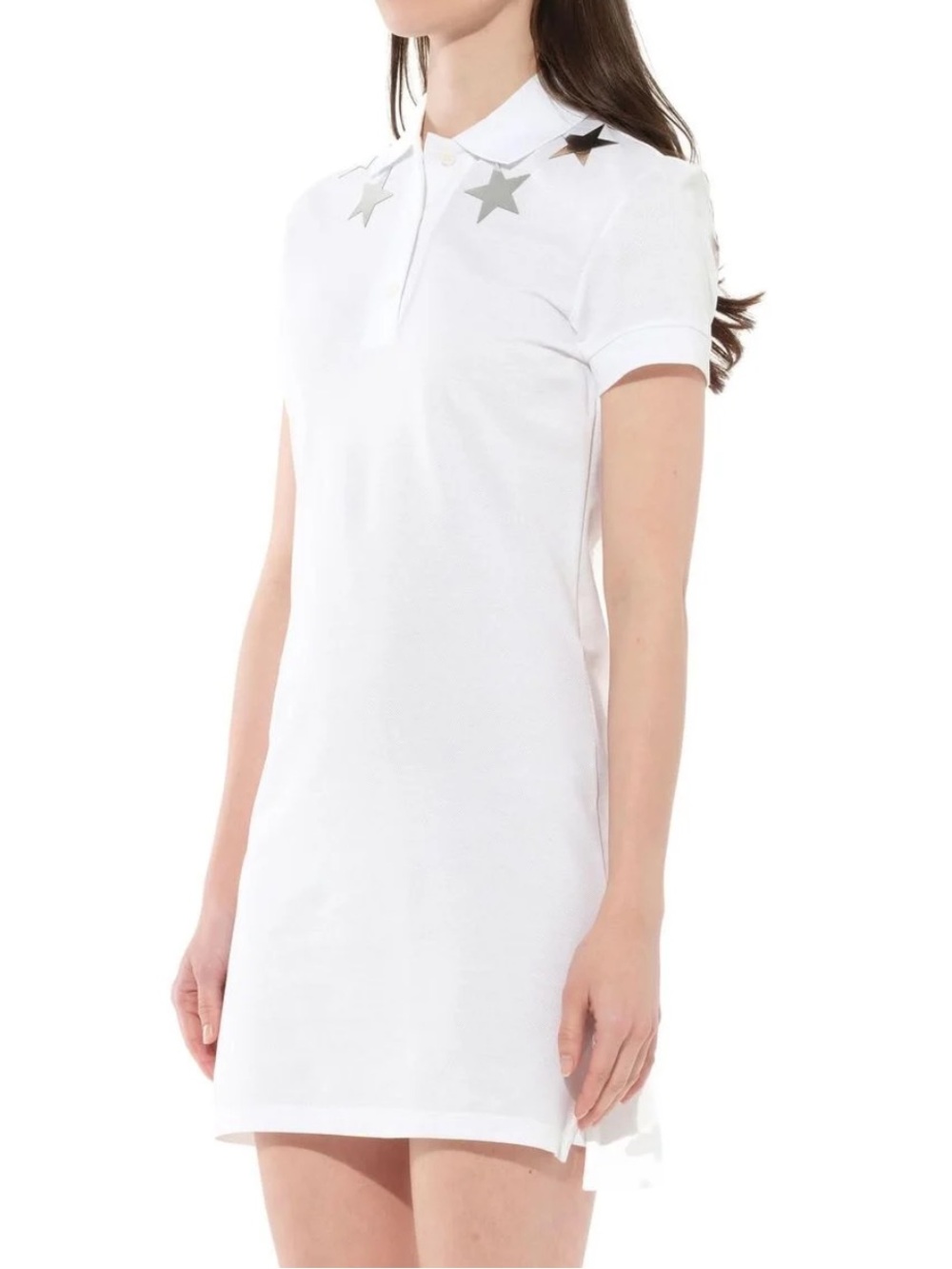 Givenchy White Polo Dress with Silver Star Accents - Picture 3 of 12